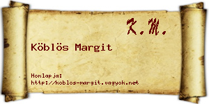Köblös Margit névjegykártya